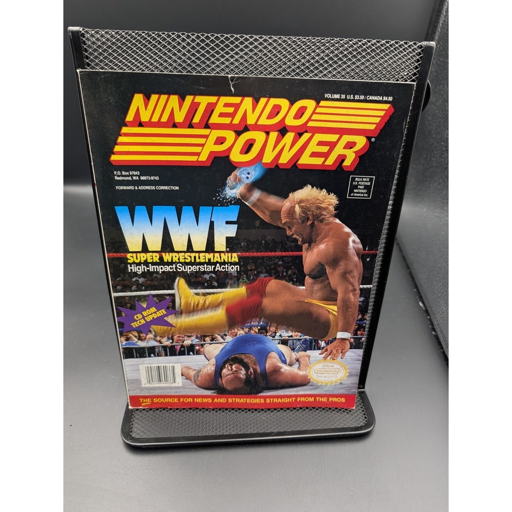 Nintendo Power April 1992 Vol 35 WWF Super Wrestlemania Cover w/ Poster